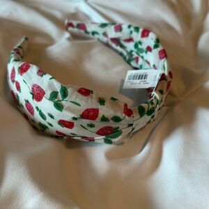 J. Crew strawberry fabric headband NWT
